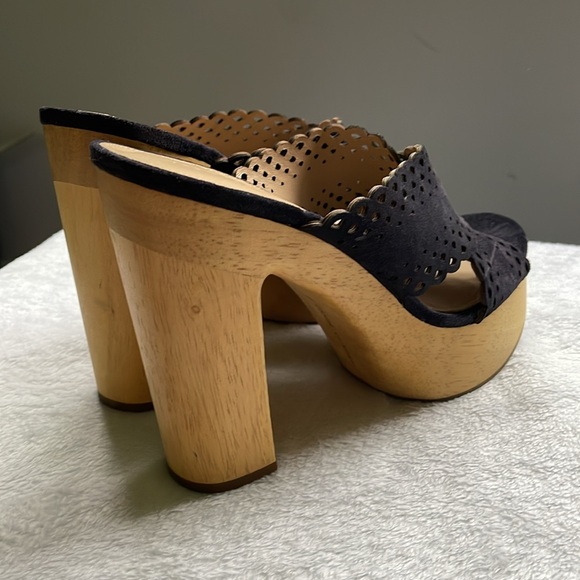 Veronica Beard Gaynor Navy blue platform clog sandals size 9 - Picture 4 of 8